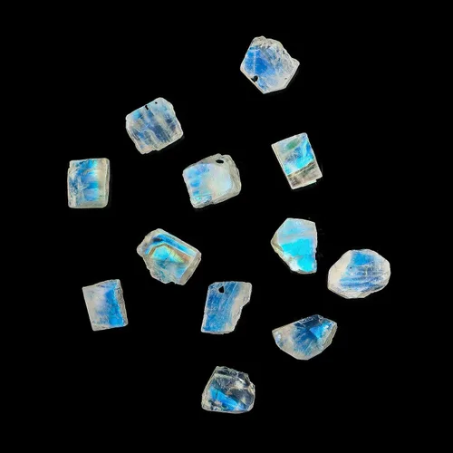 Vista 5 de OdrillionGems Cristales y piedras preciosas naturales de piedra lunar azul crudo de 100 quilates, piedra natal de junio, piedra curativa de chakras