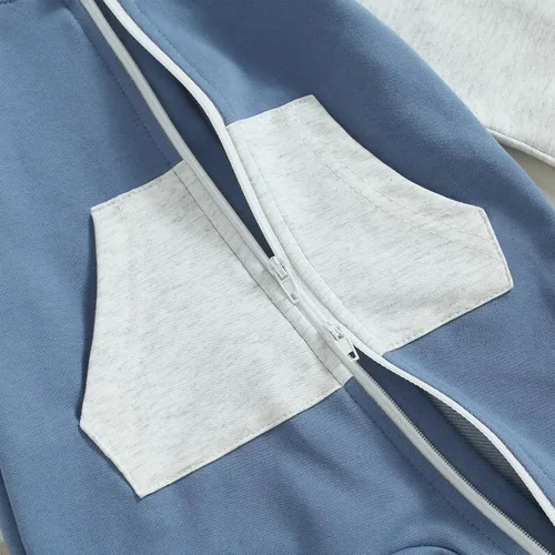 Vista 5 de Traje de bebé recién nacido, ropa de otoño e invierno, sudadera con capucha, enterizo para sudar, mameluco