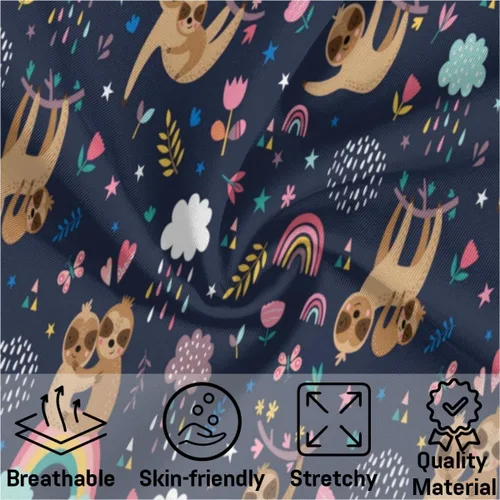 Vista 6 de Leotardos de gimnasia con nombre personalizado para niñas, lindo perezoso de danza de perezoso, perezoso de dibujos animados