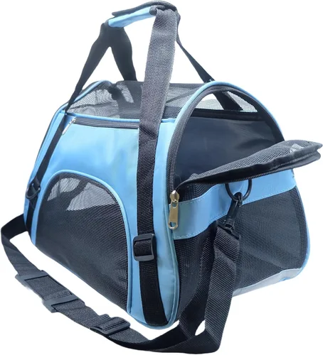 Vista 9 de ZaneSun Transportador para gatos, transportador de viaje para mascotas de lados suaves para gatos, perros y cachorros, bolsa plegable portátil