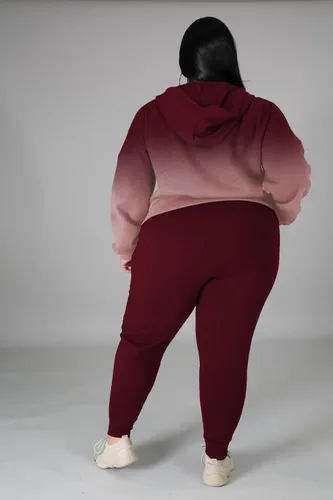 Vista 3 de Tycorwd Conjunto deportivo de dos piezas para mujer, talla grande, conjunto de sudadera de manga larga