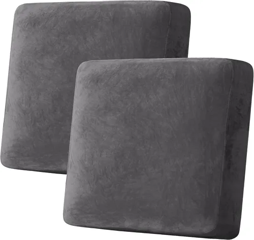 Vista 131 de H.VERSAILTEX Funda de cojín elástica de terciopelo para sofá, funda de cojín de felpa para cojines de silla, protector de muebles, cojín de asiento
