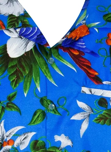 Vista 3 de Mens Vintage-Hawaiian-Shirt Casual-Short-Sleeve Button-Down Bird-Designs