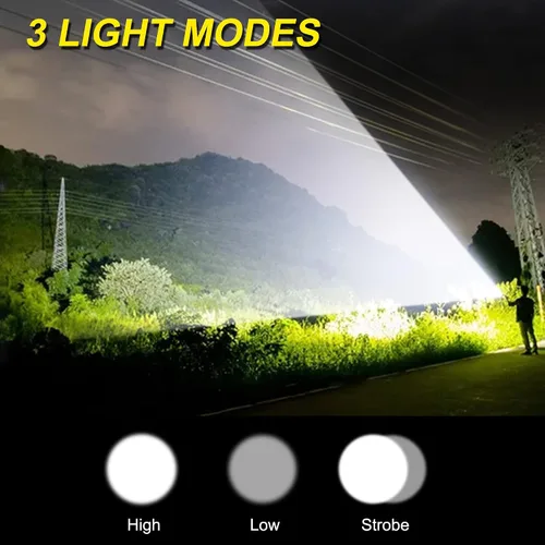 Vista 8 de DARKBEAM Linterna LED recargable USB de 2000 lúmenes altos, linternas de bolsillo pequeñas y brillantes, foco ajustable resistente al agua, luz