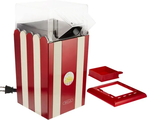 Vista 2 de BELLA 13554 Máquina para hacer palomitas de maíz de aire caliente, rojo y blanco