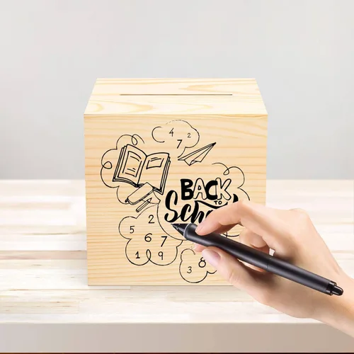 Vista 4 de Alcancía creativa para adultos con dinero real, caja de dinero de madera natural, solo puede salvar la alcancía que no se puede sacar