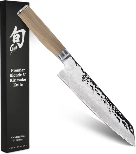 Vista 9 de Shun Premier - Cuchillo Kiritsuke de 8 pulgadas, cuchillo de cocina japonés hecho a mano para chefs profesionales y domésticos, núcleo VG-MAX