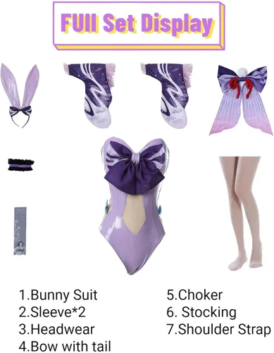 Vista 5 de Nuoqi Disfraz de conejo de Dva para cosplay, disfraz de Hana Song Dva Bunny Girl