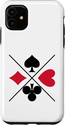 Vista 8 de Funda para iPhone 16 Poker Card Game Symbols Spades Check Cross Heart Games Cards Case
