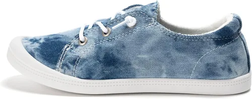 Vista 2 de Funkymonkey Zapatos informales de lona, para mujer, tenis planos, sin cordones y cómodos