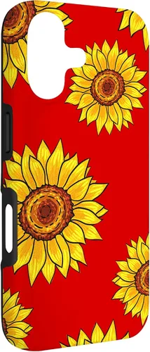 Vista 3 de Patrón de girasol en rojo vintage floral flor mujeres regalo caso para iPhone 17