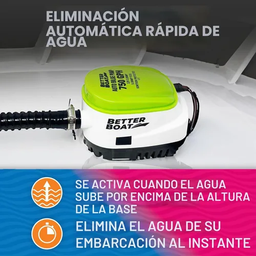 Vista 3 de Bomba de sentina automática 750 GPH 12V con interruptor de flotador incorporado, 3/4 pulgadas