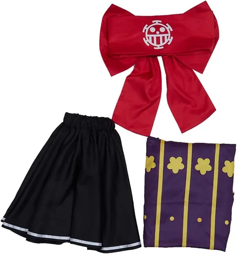 Vista 5 de Saniplaycos Anime Trafalgar D. Water Law Lolita Kimono Vestido Luffy Cosplay Traje Traje Halloween Carnaval Traje para Mujer