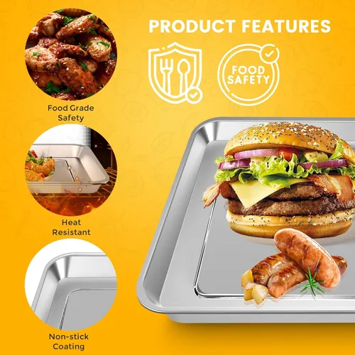 Vista 9 de Repuesto para freidora de aire para Cuisinart TOA-95 Breville BOV900BSS Black & Decker horno tostador de 8 rebanadas, 14.5 x 11.6 pulgadas, bandeja