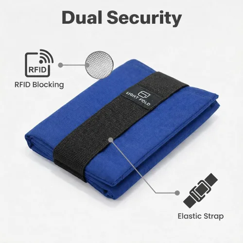 Vista 5 de LIGHT FOLD Cartera delgada para hombre con bloqueo RFID, cartera delgada minimalista con estilo delgado, duradero y protección de datos, múltiples