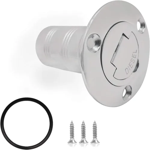 Vista 21 de SHENGHUISS Boat Water/Diesel/Gas/Fuel Deck Fill/Filler 1-1/2 Inch(38mm) with Keyless Cap 316 Stainless Steel Boat Deck Hardware for Boat, Yacht