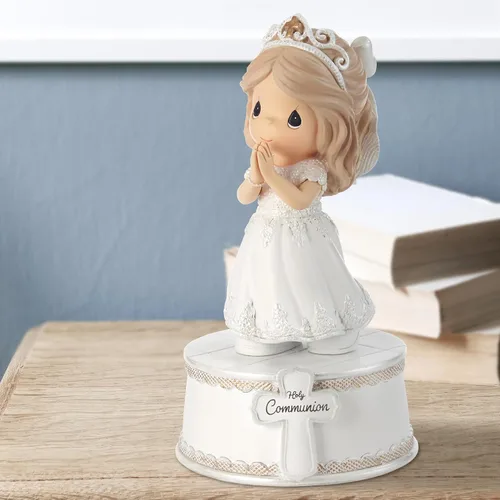 Vista 6 de Precious Moments Figura musical para niña de la Santa Comunión, reproduce "La oración del Señor", regalo de primera comunión para niñas, recuerdo