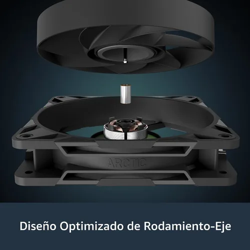 Vista 8 de ARCTIC P12 Pro PST - Potente Ventilador Premium, Ventilador PWM de 120 mm con Splitter de Cable Y, 600-3000 RPM, 0 RPM <5% PWM, Rodamiento de Fluido