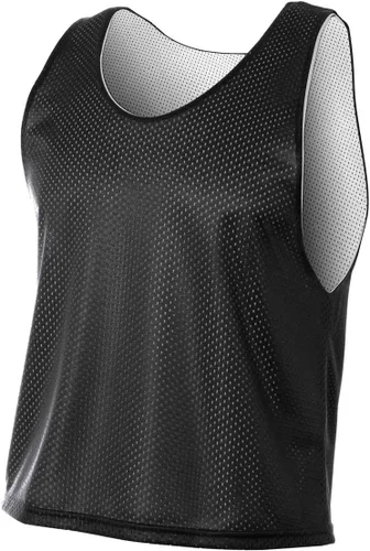Vista 2 de A4 Camiseta de práctica reversible Lacrosse para hombre, grande, negro/blanco, Negro/Blanco