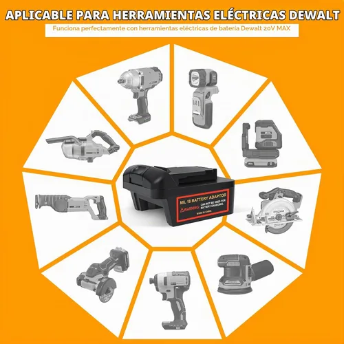 Vista 6 de Conversión de adaptador de batería para Milwaukee a Dewalt