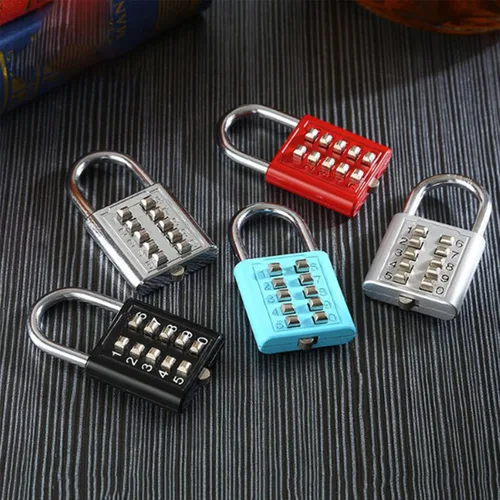 Vista 5 de 2 candados de combinación de 10 dígitos para casillero de gimnasio, estuche, cajón, caja de herramientas (azul, 2 unidades)