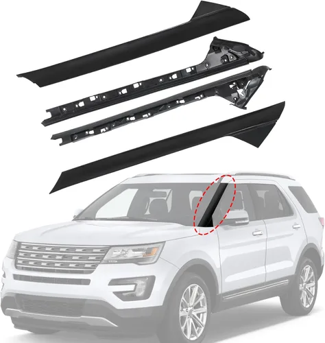 Vista 8 de Moldura del Panel del Pilar Exterior del Parabrisas Delantero Izquierdo (Lado del Conductor) de Repuesto para Ford Explorer 2011-2019 de 4 Puertas