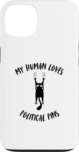 Vista 7 de iPhone 16 My Human Loves Political Pins - Cat Parent Hobby Lover Case