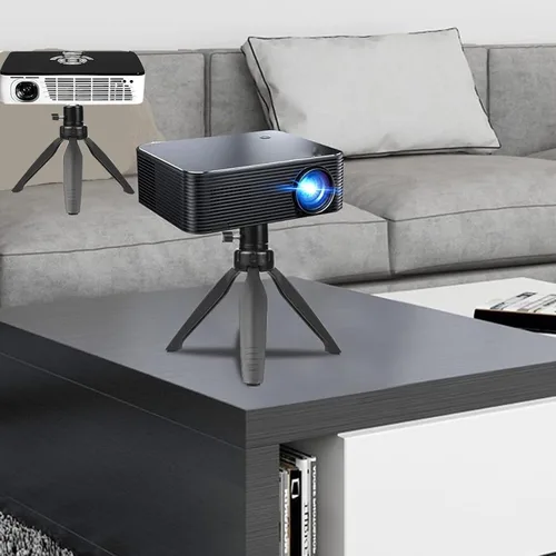 Vista 6 de Soporte de trípode para mini proyector compatible con APEMAN, DR. J Upgrade, DBPOWER, Anker, Artlii, LoongSon, AAXA Technologies y la mayoría