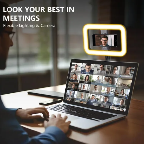 Vista 7 de Anillo de luz para selfie con soporte, trípode con luces LED regulables, trípode de luz de anillo extensible para fotografía, grabación de video