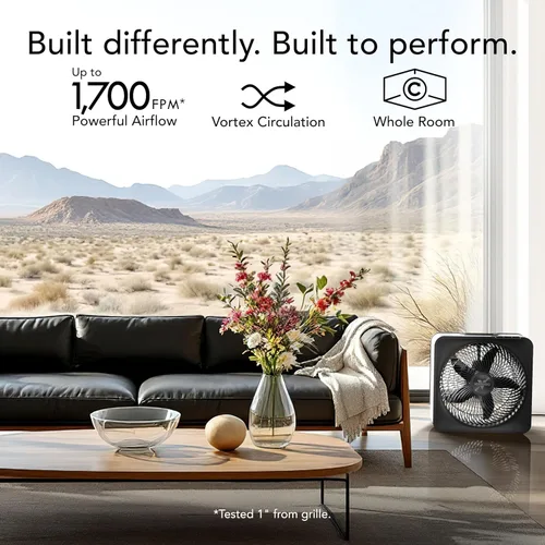 Vista 2 de Vornado Modelo 80 Ventilador Eléctrico de Caja de Alta Velocidad con Rejilla Removible, 5 Ajustes de Velocidad, Flujo de Aire Potente, Circulación