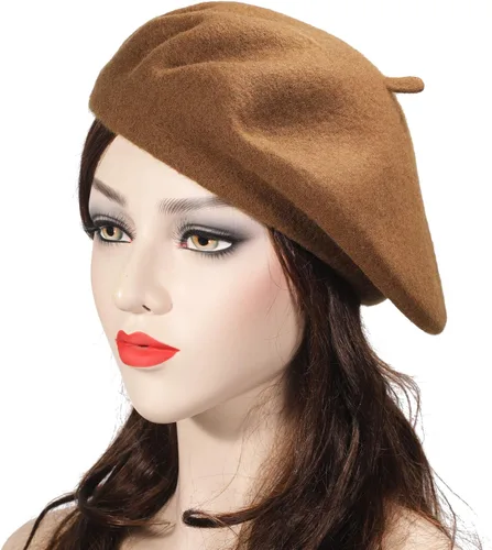 Vista 279 de ZLYC - Boina francesa de lana unicolor para mujeres y niñas