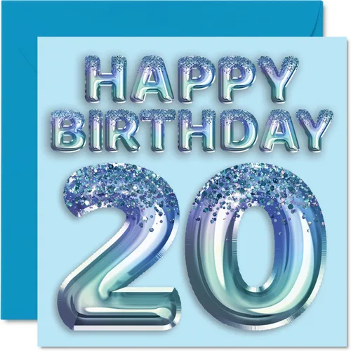 Vista 62 de Stuff4 Tarjeta de primer cumpleaños para niños, globo de fiesta con purpurina azul, tarjetas de feliz cumpleaños para niño de 1 año, nieto, hijo, 57