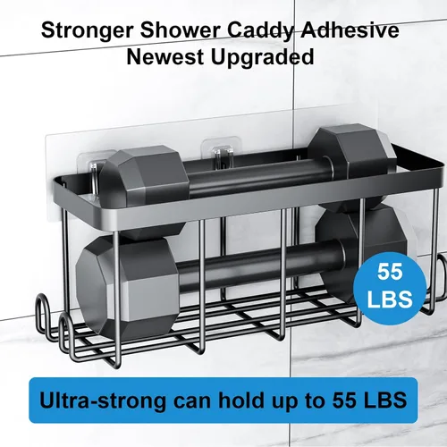 Vista 3 de Organizador de ducha de repuesto adhesivo, ganchos adhesivos transparentes, No Drilling, Waterproof, for Shower Caddy, Strong Bathroom Storage