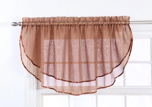 Vista 7 de Stylemaster Elegance Cenefa recta de gasa transparente, 60 x 14 pulgadas, color dorado