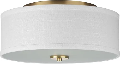 Vista 13 de Progress Lighting Inspire - Luz semiempotrada de 18" con 3 luces, grafito Grafito con pantalla de lino de verano