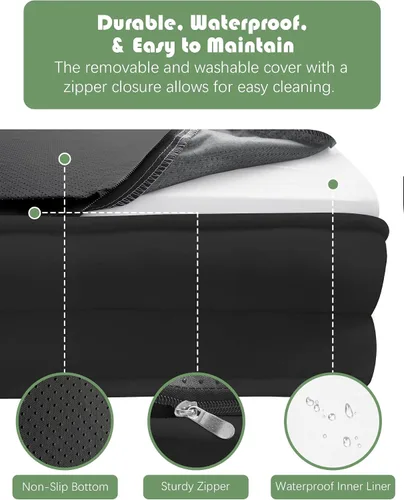 Vista 6 de Spotted Play Cama ortopédica para perros con lados, sofá cama para perros pequeños, sofá cama de espuma de apoyo para mascotas con funda extraíble