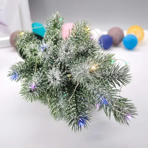 Vista 5 de Árbol artificial brillante de 13.8 in, árbol de Navidad luminoso, decoración inmortal para el hogar, adornos de Navidad