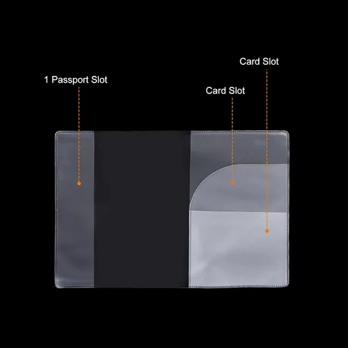 Vista 5 de PATIKIL Funda para pasaporte, paquete de 8 fundas protectoras para pasaporte, organizador para tarjetas de crédito, PVC con ranuras multicapa