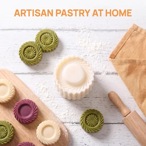 Vista 5 de Molde creativo de repostería de doble extremo, molde de pastelería de doble cara 2 en 1, herramienta de hornear ABS para postres caseros, pastelería
