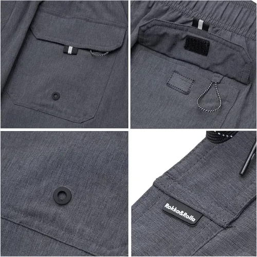 Vista 4 de Rokka&Rolla Traje de baño para hombre, de secado rápido, elástico, con forro de malla