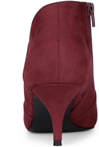 Vista 3 de Allegra K Botines de tacón de gatito con puntera puntiaguda para mujer
