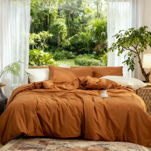 Vista 20 de DONEUS Juego de funda de edredón a cuadros 100% algodón lavado como lino súper suave y cómodo, juego de ropa de cama de 3 piezas a cuadros negros