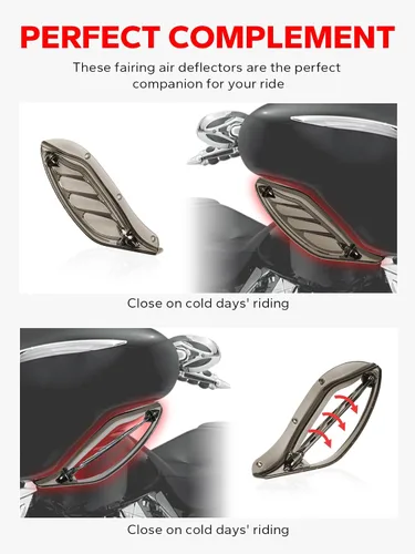 Vista 5 de Carenado superior ahumado, deflectores de aire ajustables, carenado lateral, parabrisas compatible con Harley Touring 1996-2013