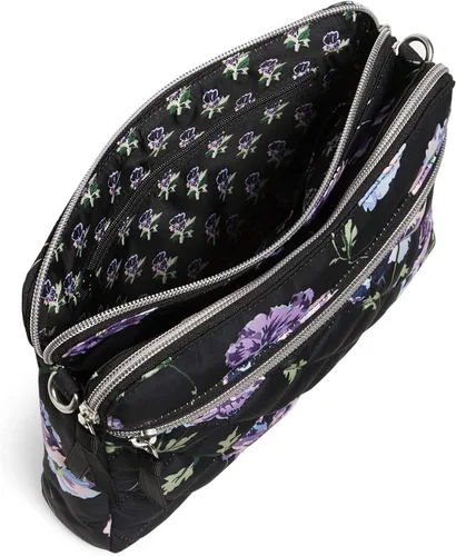 Vista 4 de Vera Bradley Bolso cruzado de sarga de rendimiento para mujer con triple compartimento