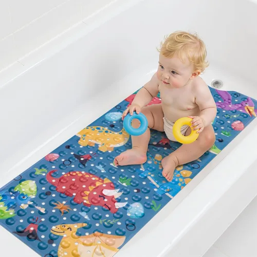 Vista 11 de Topotdor Alfombra de Baño para Bebé para Bañera para Niños, 40 X 16 Pulgadas Extra Larga Alfombra de Bañera para Niños Pequeños Antideslizante