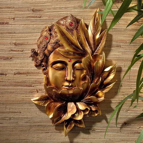 Vista 6 de Design Toscano Esculturas de pared de deidades iluminadas: Guan Yin, 12