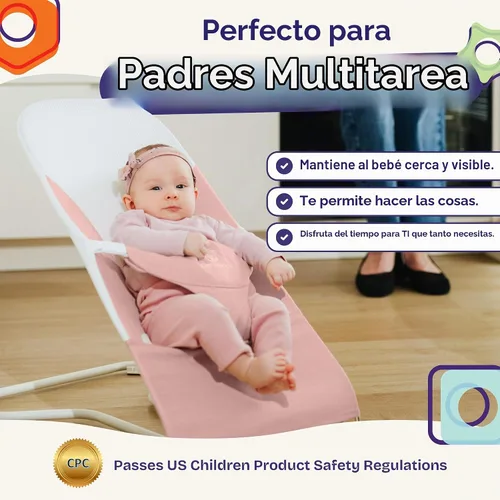 Vista 8 de ComfyBumpy - Asiento gorila para bebé, 100% tela de algodón orgánico y malla transpirable, 3 posiciones plegable, portátil, con funda de transporte