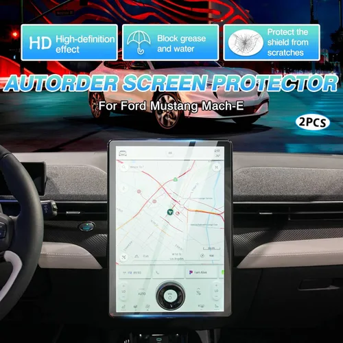 Vista 2 de Autorder 2 protectores de pantalla para Ford Mustang Mach-E Mach E 2021-2025 2026, accesorios de navegación de 15.5 pulgadas y película protectora