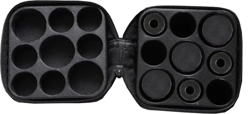 Vista 4 de Accuplay Funda rígida para tacos de billar 3x6, elija negro, marrón, rojo blanco, azul blanco o negro blanco