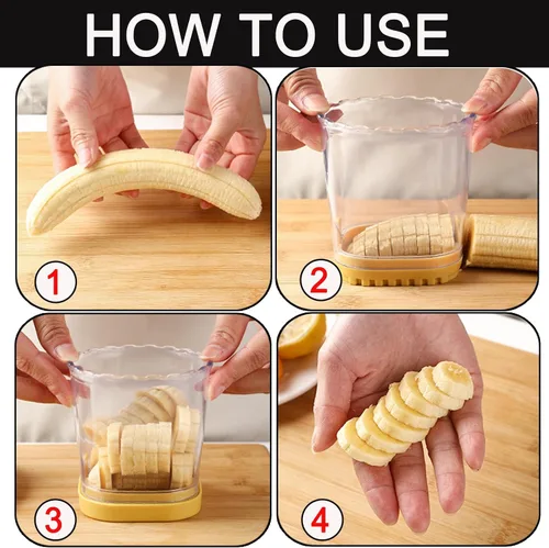 Vista 9 de Hendiy Rebanadora de Fresas con Cuchillas de Acero Inoxidable Taza Rebanadora de Huevos y Frutas para Plátano, Pepino, Seta Gadget de Cocina